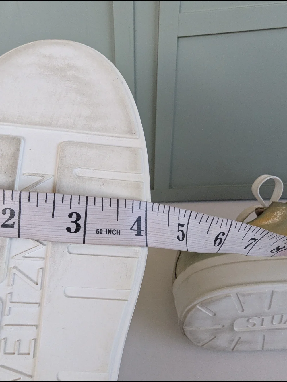 Stuart Weitzman Metallic Gold Pearl-Trim Sneakers